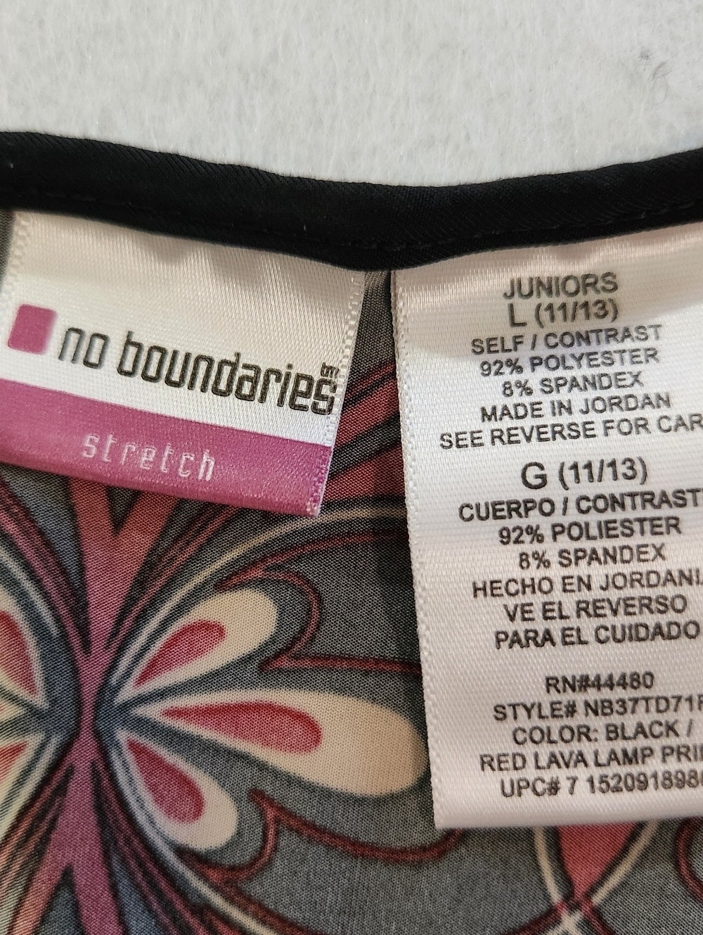 No Boundaries Y2K Empire Black And Red Floral Top Size Juniors Large - Picture 2 of 7